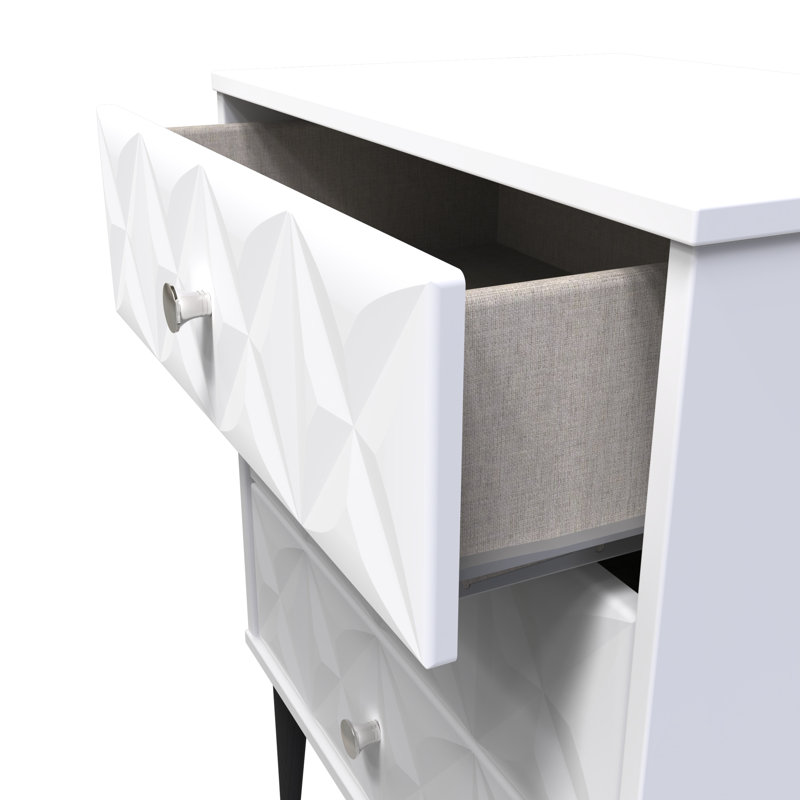 Fully Assembled Herta 3 - Drawer Chest of Drawers, White Matt