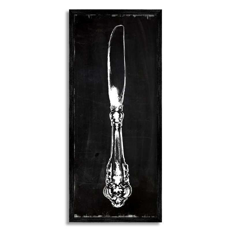 «Kitchen Butter Knife» par Carol Robinson, reproduction d'art graphique sur bois flottant, H 24 po x l 10 po x P 1,5 po