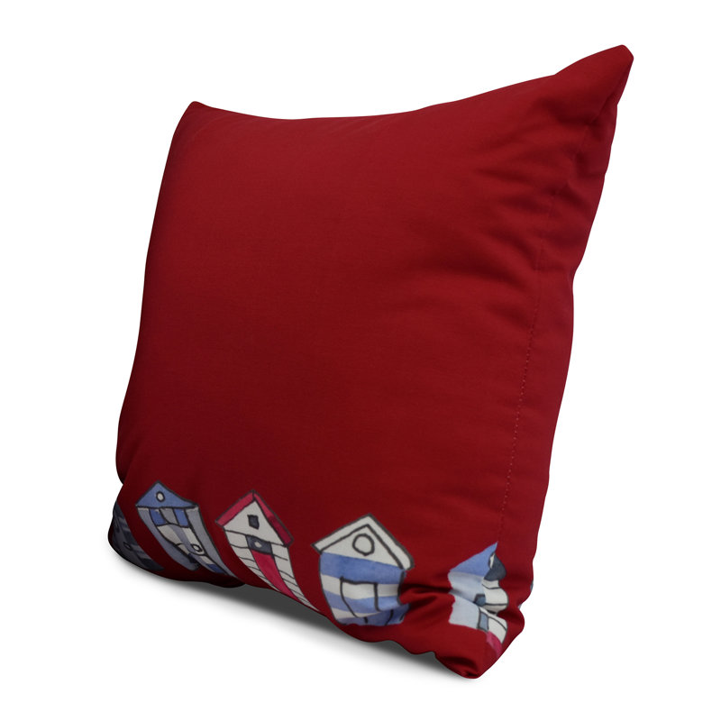 Housse de coussin d'extérieur carrée Nantucket, Rouge, 16 po x 16 po