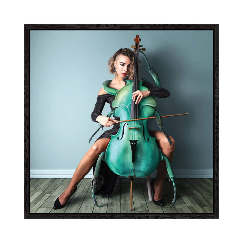 Insectcello by Spielsinn Design - Gallery-Wrapped Canvas Giclée on Canvas, Black Framed, 45.72 cm H x 45.72 cm W
