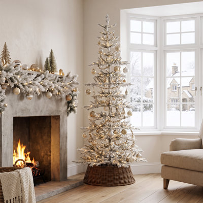 Johvan Frosted Pre-Lit Pine Christmas Tree
