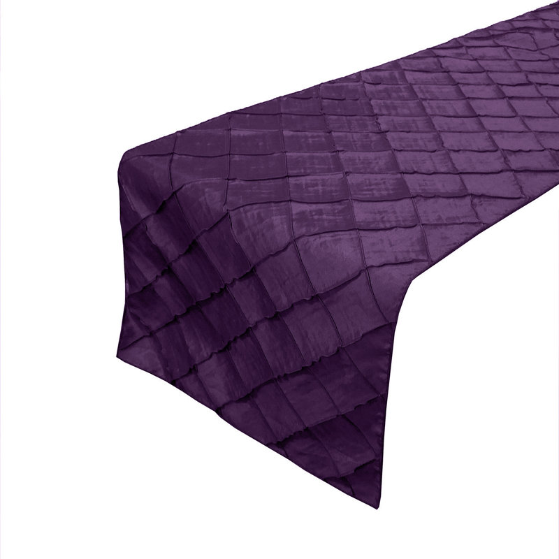 Pintuck Table Runner, Plum, 60" L x 12" W
