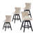 Velvet Swivel Tufted Wooden Barstools Set of 4-1486017465