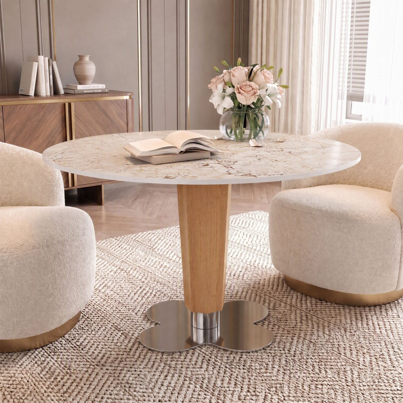 Dining Table, Bois, 29.52" H x 35" W x 35" D, Crémeux
