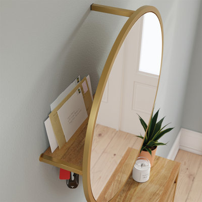 Wall-Mounted Shoe Cabinet With Mirror