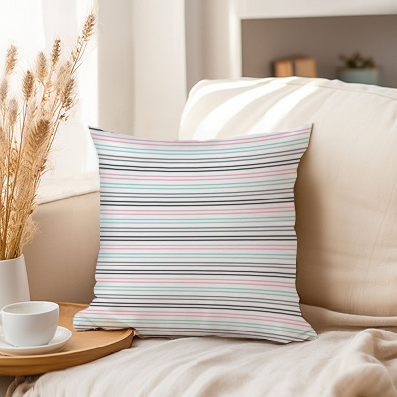 Abstract Pink & Mint Stripes Patterns Modern, 20"H x 20"W