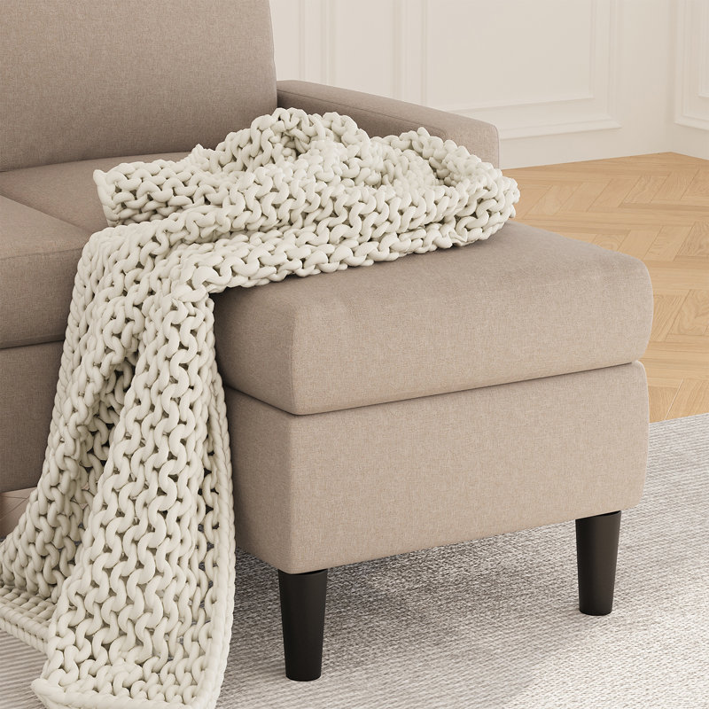 Canapé rembourré 73,6 po Suellen, Polyester brun pâle
