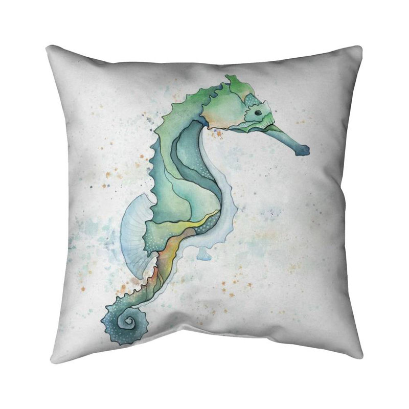 Sea horse - 18"x18" Throw pillow cover - Poly twill - Print on demand