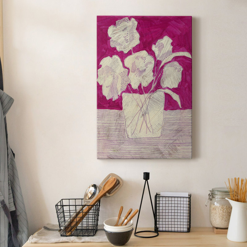 Fuchsia Arrangement I, toile tendue avec châssis de qualité supérieure - prête à être accrochée, H 36 po x l 24 po x P 1,5 po