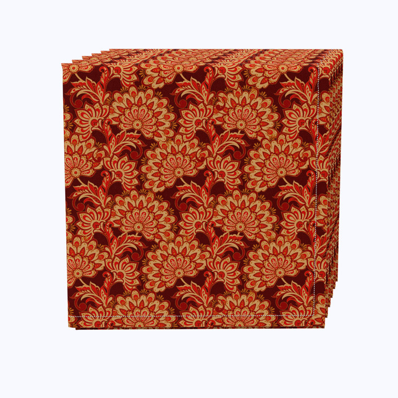 Carnbrock 100% Cotton Floral Square Napkin