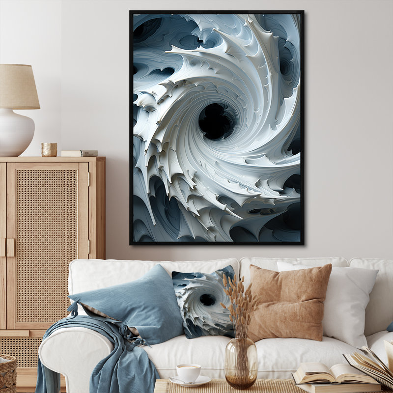 Cornew - Abstract Spirals, reproduction d'art sur toile_106100, Toile avec cadre flottant noir, H 32 po x l 16 po x P 1 po