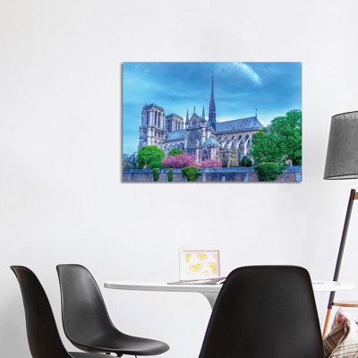 Cherry Blossoms Notre Dame Cathedral by Rose Palmisano - Gallery-Wrapped Canvas Giclée on Canvas