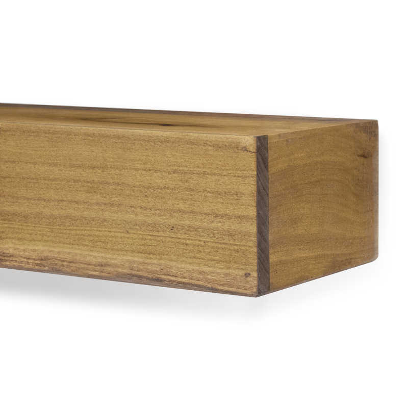 60" Aged Oak Poplar Hollow Farmhouse Fireplace Mantel Shelf