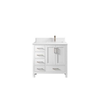 Malibu 36'' Single Bathroom Vanity with Quartz Top