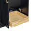 Meuble-lavabo rectangulaire simple décalé à droite de 43 pouces avec comptoir en quartz blanc pur de 1,5 pouce d'épaisseur et finition noire.-133043446-133043447