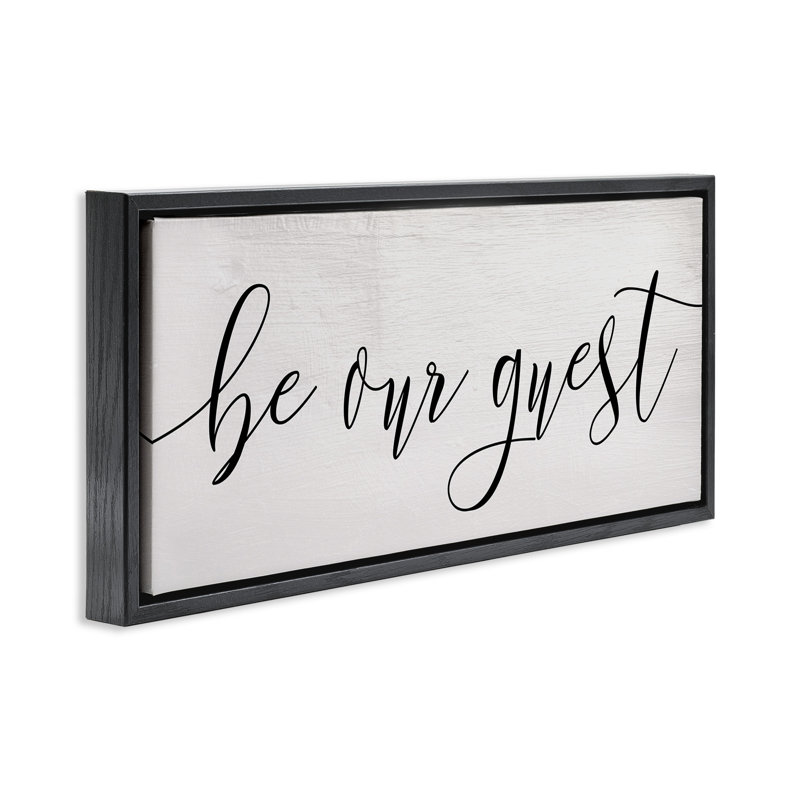 «Be our invité», art mural encadré noir sur toile flottante par Daphne Polselli, Cadre flottant noir de jais