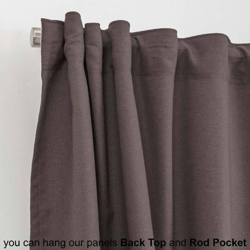 Room Darkening Single Curtain Panel, 260cm W x 265cm H, Brown