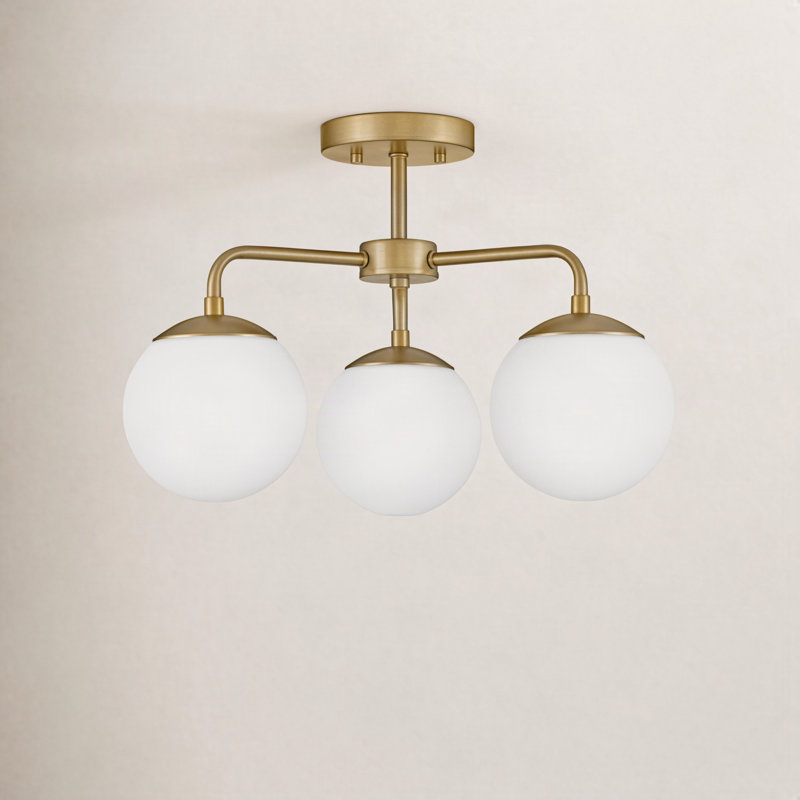 Kobie Semi Flush Mount, Lacquered Brass