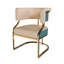 Ensemble de 2 chaises de salle à manger modernes avec cadre plaqué or et chaises d'appoint en cuir synthétique pour la cuisine et le salon