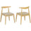 [Vidéo] Ensemble de 2 chaises de salle à manger en bois d'hévéa, dossier ergonomique et revêtement en similicuir, naturel et gris clair