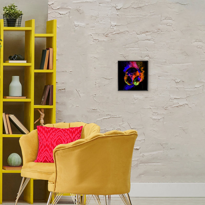 Giclée encadrée par Power Play, conçue par Sasha, Giclée encadrée noir minuit, H 12 po x l 12 po