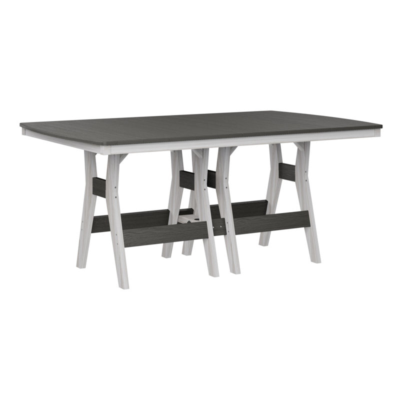 Berlin Gardens Harbor 66″ Rectangular Dining Table, Seashell, Coastal Gray, 30.37" H x 72" W x 44" D