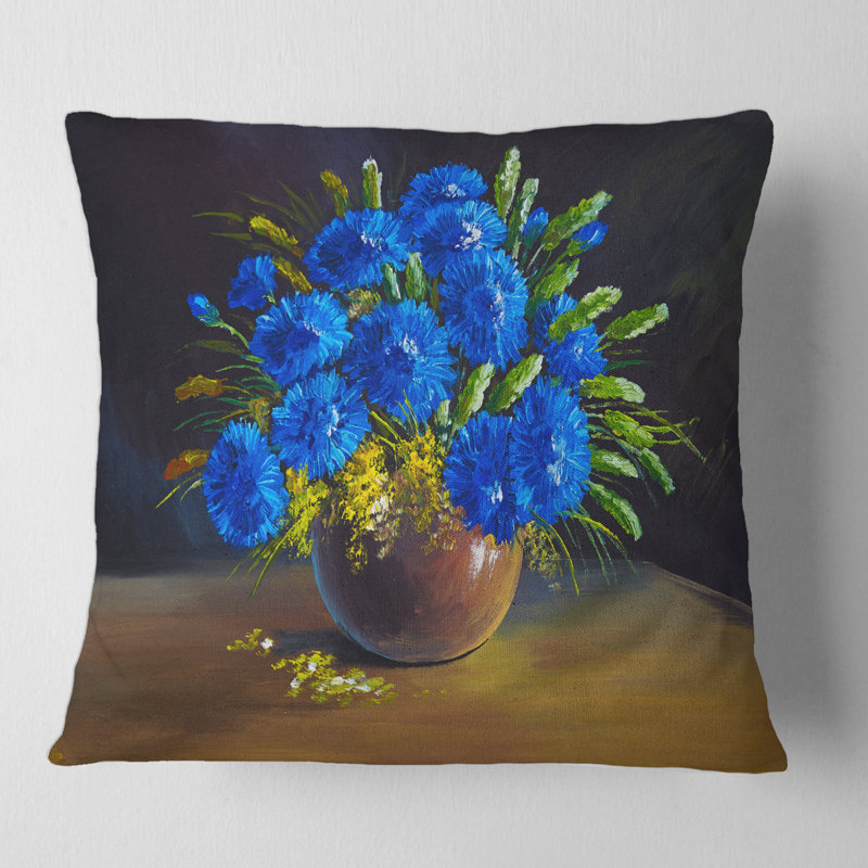 Floral Throw Pillow, 18" x 18"