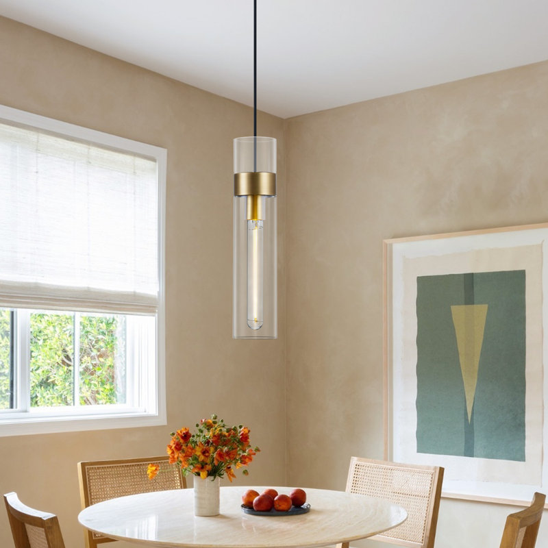 Luxury 1-Light Pendant Light, Brass
