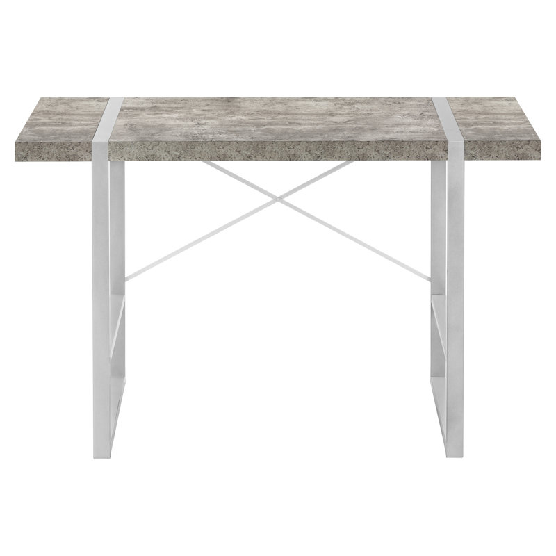 Modern Workspace Desk With Grey Concrete Laminate - 49"l And Metal Legs Laptop For Home 48"l Stable Frame