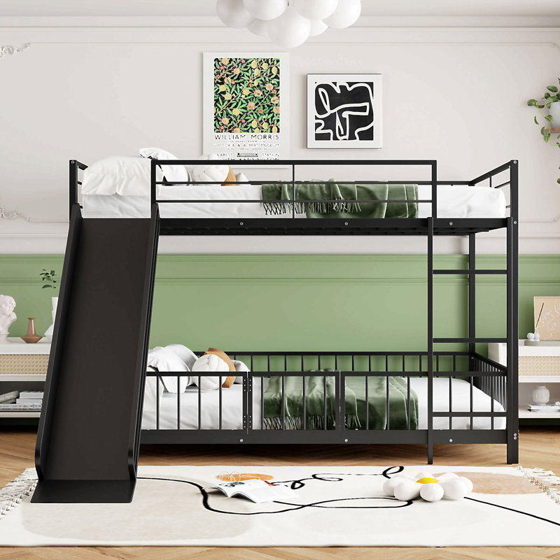 Loft Bed With L-Shape Desk And Wardrobe, Full XL, Black