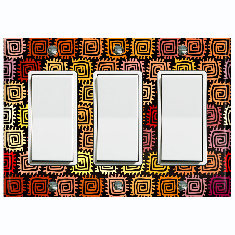 Patterned 3 - Gang Toggle Light Switch Standard Wall Plate