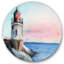 Un phare sur un rivage en début de matinée - art mural nautique et côtier en cercle-57925972