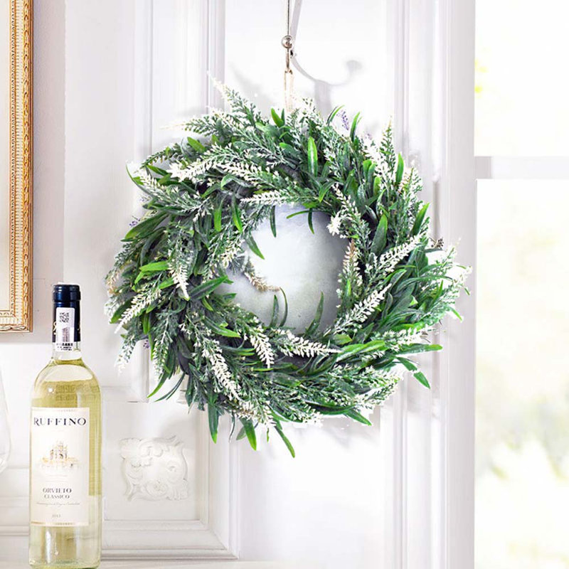 32cm Artificial Lavender Round Door Decoration Wreath