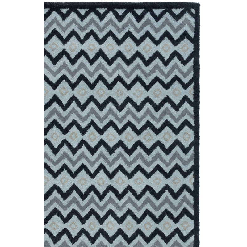 Zeinoun Hand Tufted Wool Chevron Rug, Runner 2'3" x 8'