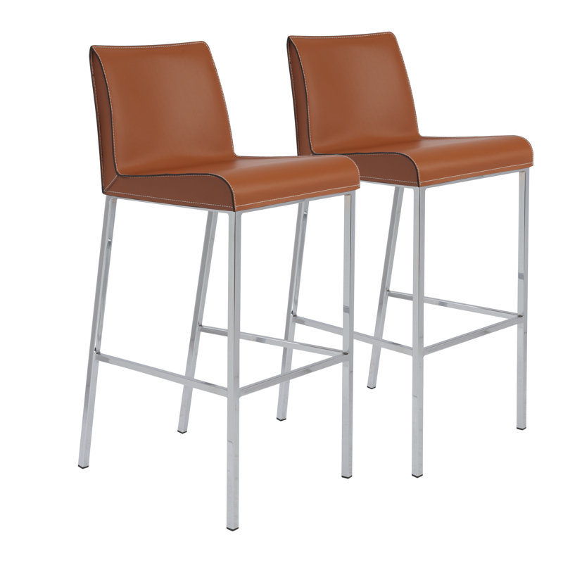 Tabouret de bar et de comptoir Vanissa, Tabouret de bar (siège d'une hauteur de 30,52 po), Similicuir gris