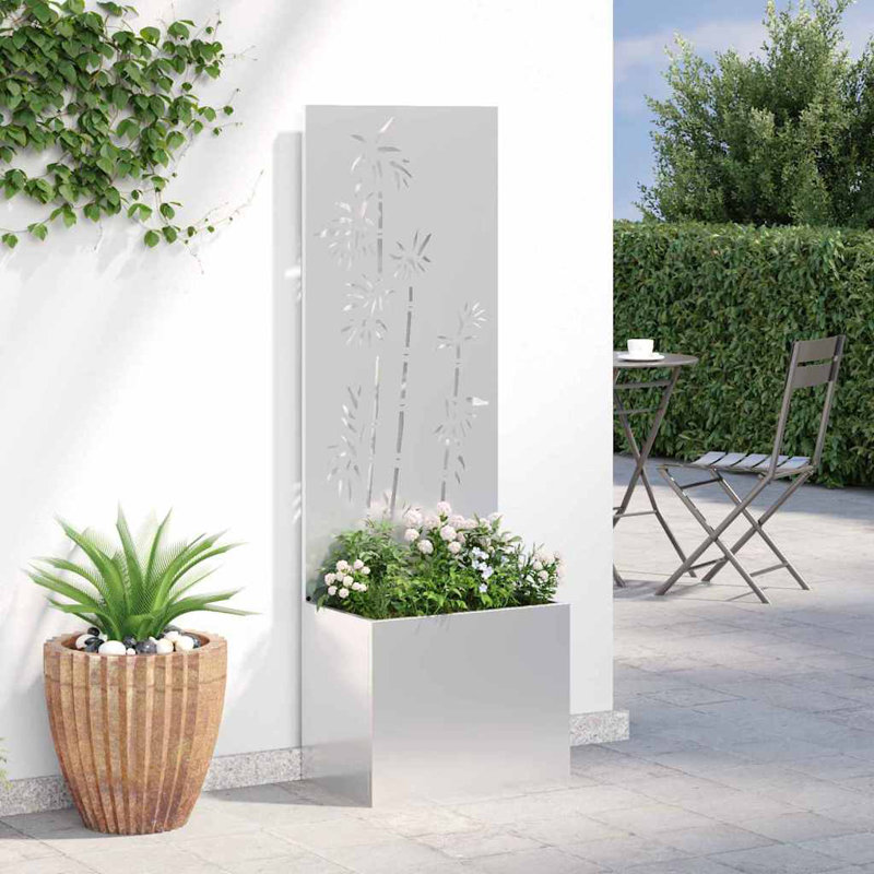 Planter Box, 140cm H x 50cm W x 50cm D, Silver