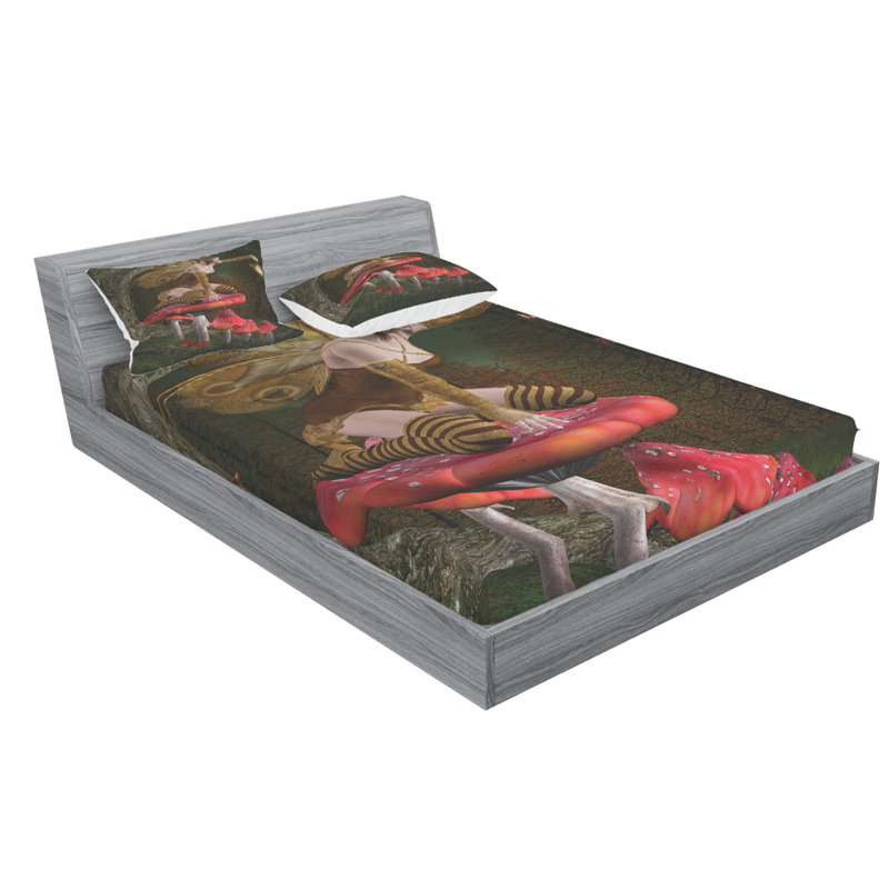 Fantasy Microfiber Sheet Set, Full/Double Sheet Set+Fitted Sheet+2 Pillowcases