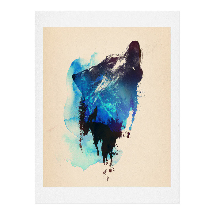« seul comme loup », reproduction, H 14 po x l 11 po x P 0,13 po
