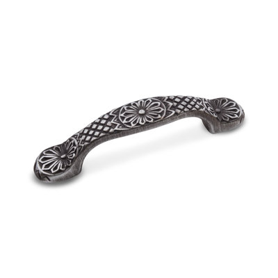 Poignée arquée fleurie 3 po Ornate