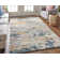 Casual Abstract, Gray/Yellow/Blue Area Rug