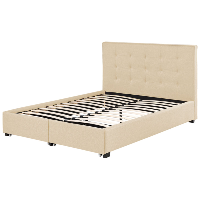 Lundys Upholstered Storage Bed, Beige, Double (4'6)