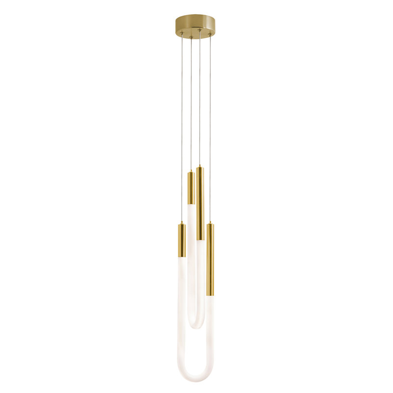 Adel Double LED Pendant, Light Antique Brass