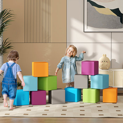Soozier 12 Piece Foam Blocks, Soft Play Equipment For Kids, Climbing Toys For Toddlers, Safe Play Structures For Preschooler Baby Learning Development