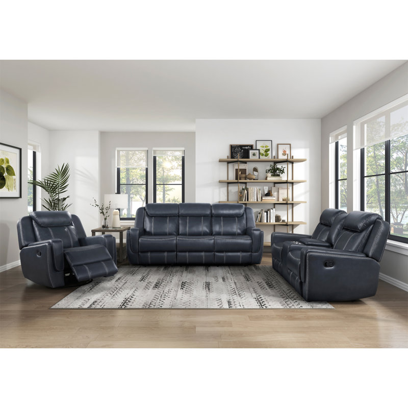 Fauteuil inclinable et pivotant moderne bleu
