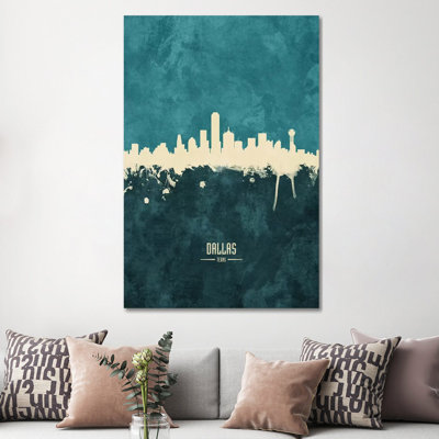 Dallas Texas Skyline by Michael Tompsett - Wrapped Canvas Print