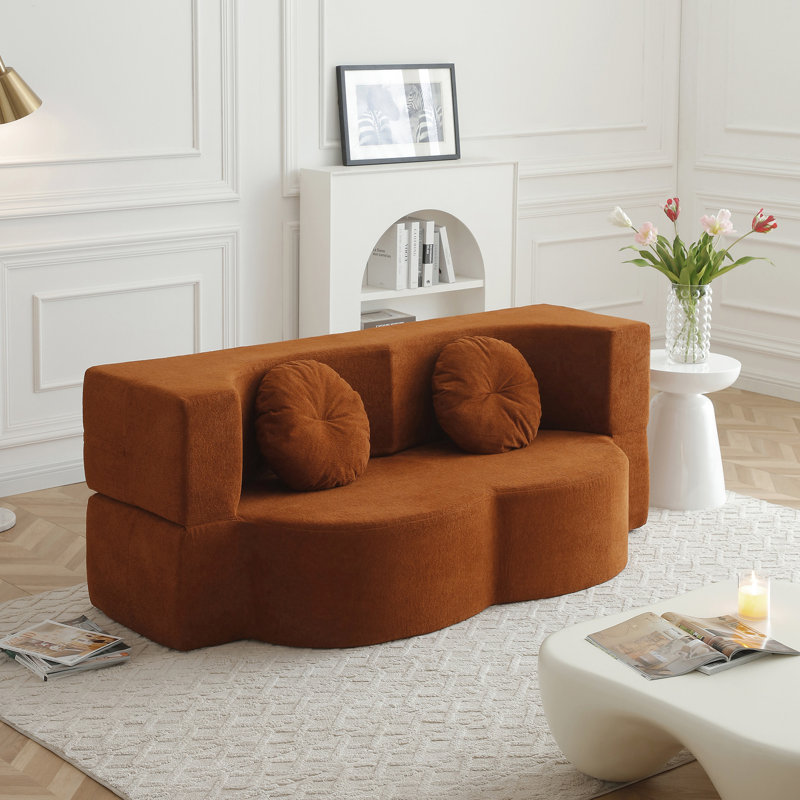 Lit d'appoint pliant orange de 21 pouces, pour invités, bureau à domicile, appartement, aucun assemblage requis, matelas en mousse, salon.