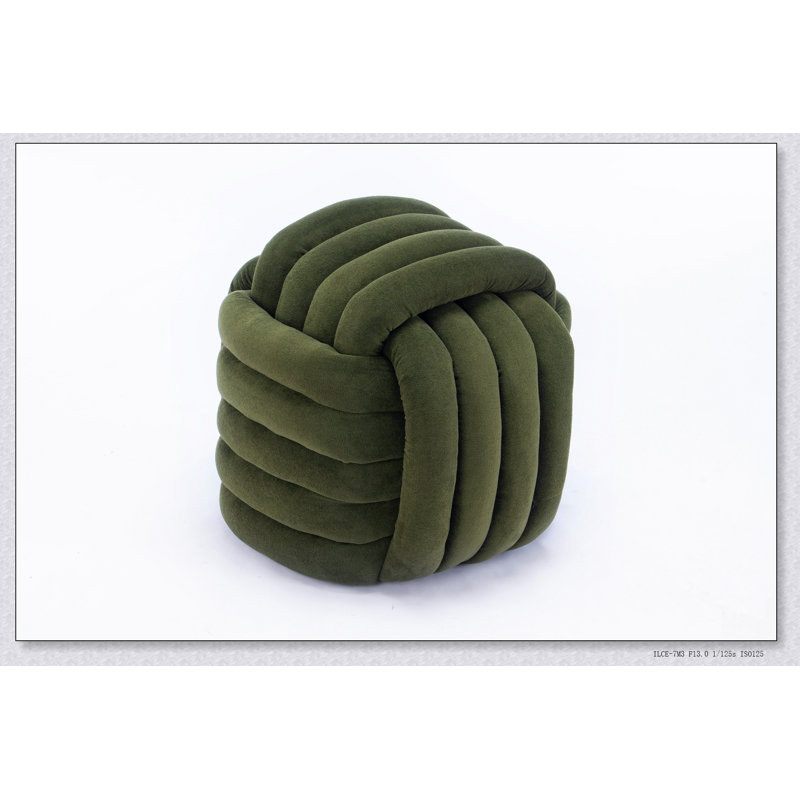 Chenille Fabric Modern Knot Design Ottoman Makeup Stool Footstool, Comfortable And Stylish Seat For Living Room, Bedroom