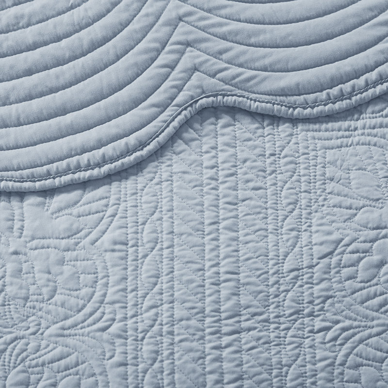 Literie Salvatore, Courtepointe double / grand et 2 taies décorative, Bleu