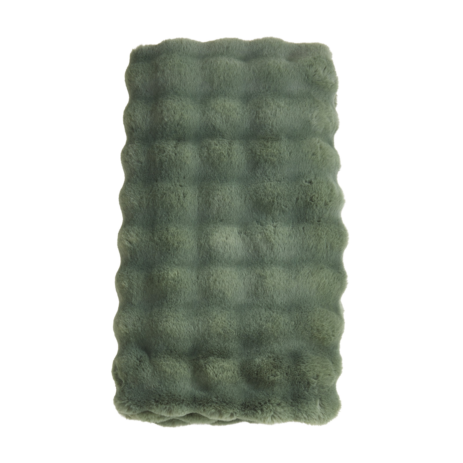 Soft Bubble Faux Fur Throw, Jasper Green