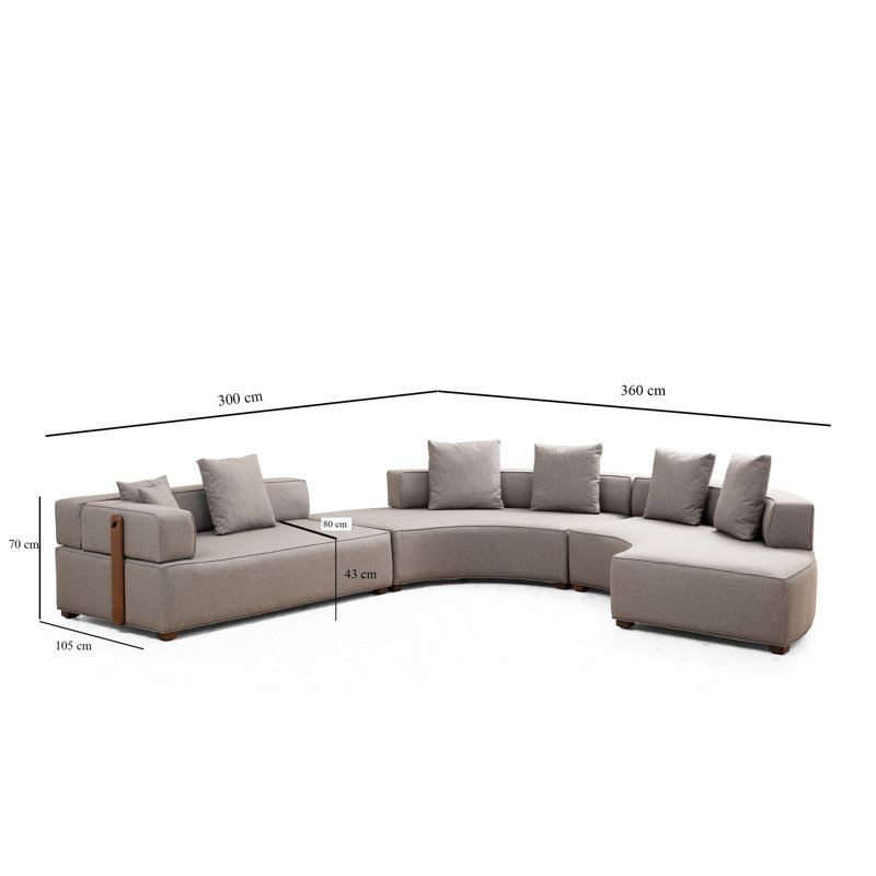 Canapé modulaire Passion, Accoudoir à gauche (vu de face)